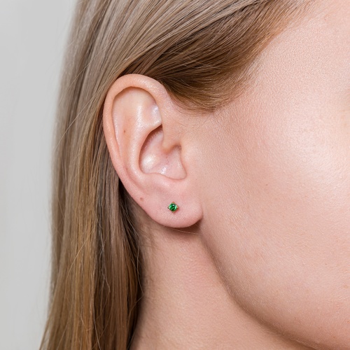 Пусеты Fiore Luna GREEN, AE03187-8 G/G фото 4